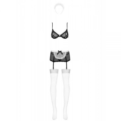 Костюм горничной черно-белый Obsessive MAIDME Set 5 S/M