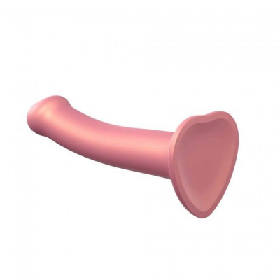 Насадка для страпона Strap-On-Me Mono Density Dildo Rose M, диам. 3,3см, однослойный силикон, гибкий Насадка для страпона Strap-On-Me Mono Density Dildo Rose M, диам. 3,3см, однослойный силикон, гибкий