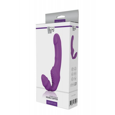 DT21505 Страпон безремневой VIBES OF LOVE DOUBLE DIPPER PURPLE