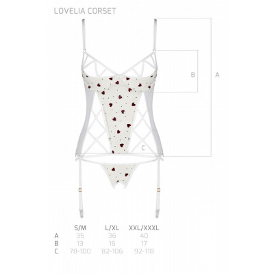 Корсет з підв'язками + стрінги LOVELIA CORSET white S/M - Passion Корсет з підв'язками + стрінги LOVELIA CORSET white S/M - Passion