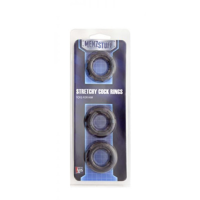 Набор колец MENZSTUFF STRETCHY COCK RINGS, SMOKE