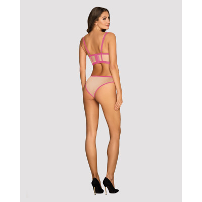 Сексуальный комплект Obsessive Nudelia top & panties Pink L/XL Сексуальный комплект Obsessive Nudelia top & panties Pink L/XL