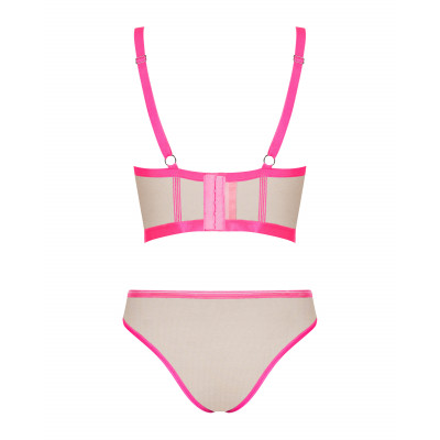 Сексуальный комплект Obsessive Nudelia top & panties Pink L/XL Сексуальный комплект Obsessive Nudelia top & panties Pink L/XL