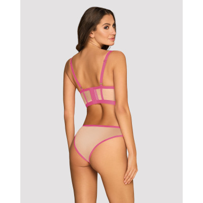 Сексуальный комплект Obsessive Nudelia top & panties Pink L/XL Сексуальный комплект Obsessive Nudelia top & panties Pink L/XL