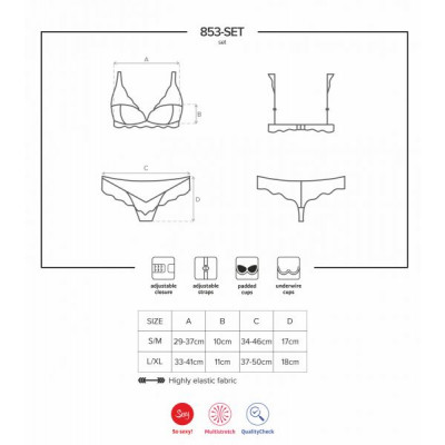 Комплект Obsessive 853-SET-2 set 2-pcs white L/XL