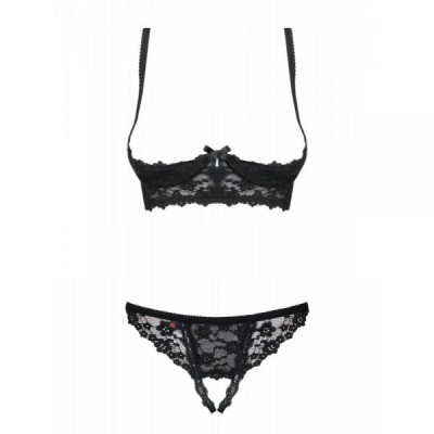 Комплект Obsessive Letica 2 pcs cupless set black S/M