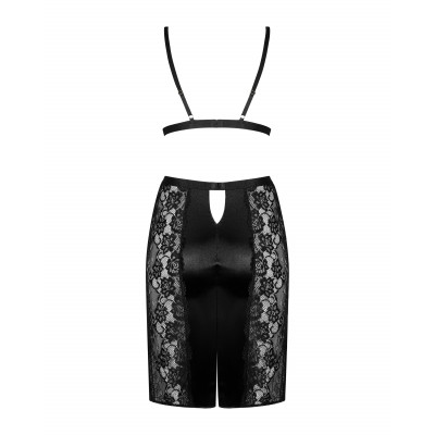 Комплект Obsessive Blanita (бюстгальтер и юбка) Black S/M