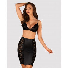 Комплект Obsessive Blanita (бюстгальтер и юбка) Black S/M