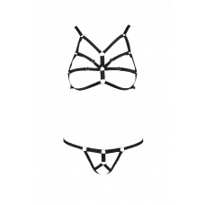 Комплект белья из стреп ARMANDA SET black S/M - Passion Exclusive