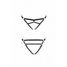 Трусики стринги из стреп KELIS THONG black S/M - Passion Exclusive