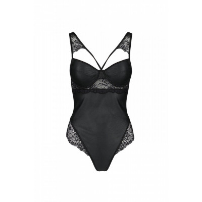 Боді з еко-шкіри та мережива Loona Body black S/M - Passion Боді з еко-шкіри та мережива Loona Body black S/M - Passion
