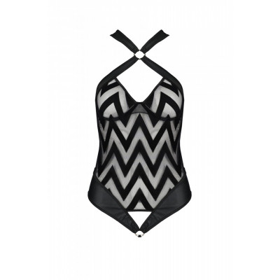 Сітчастий боді з халтером та ритмічним малюнком Hima Body black L/XL - Passion Сітчастий боді з халтером та ритмічним малюнком Hima Body black L/XL - Passion