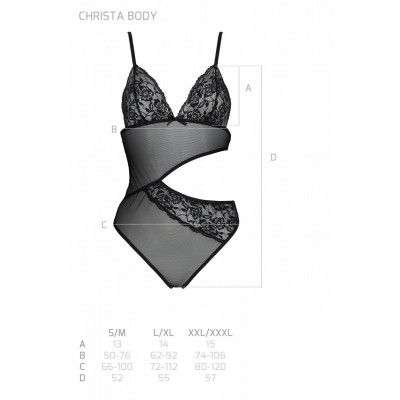 Боді з ажурним ліфом Christa Body black XXL/XXXL — Passion Боді з ажурним ліфом Christa Body black XXL/XXXL — Passion