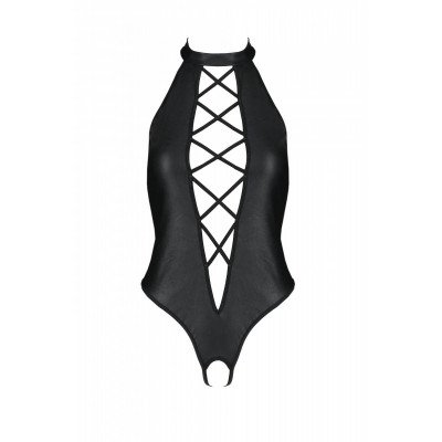 Боді з еко-шкіри з імітацією шнурівки та відкритим доступом Nancy Body black L/XL - Passion Боді з еко-шкіри з імітацією шнурівки та відкритим доступом Nancy Body black L/XL - Passion