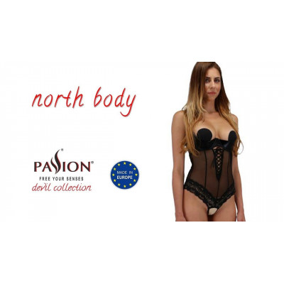 Боді з відкритими грудьми NORTH BODY black L/XL - Passion Exclusive Боді з відкритими грудьми NORTH BODY black L/XL - Passion Exclusive