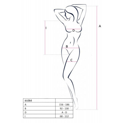 Бодистокинг Passion BS064 white, боди, закрытое плечо