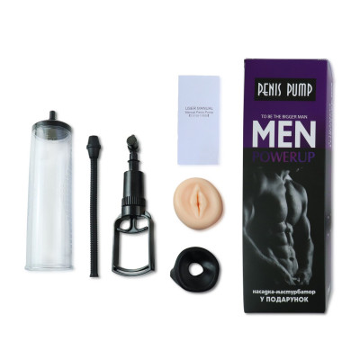 Вакуумна помпа з ручним насосом Men Powerup Black Вакуумна помпа з ручним насосом Men Powerup Black