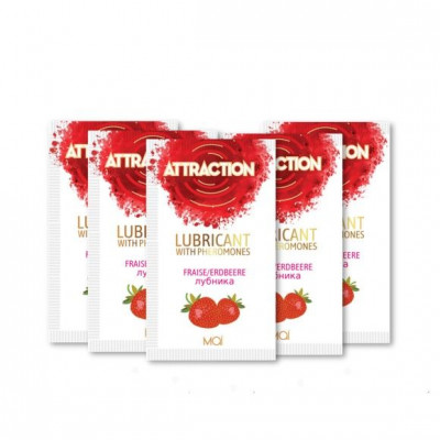 Пробник лубриканта с феромонами MAI ATTRACTION LUBS STRAWBERRY (10 мл)