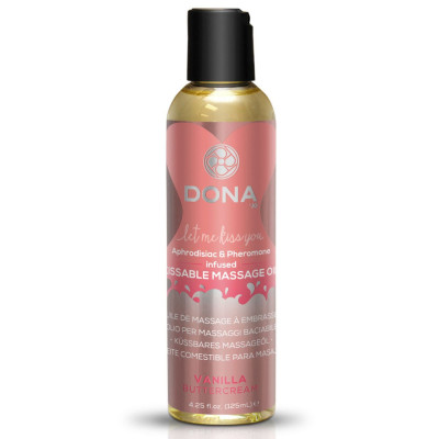 Масажна олія DONA Kissable Massage Oil Vanilla Buttercream (110 мл) можна для оральних пестощів