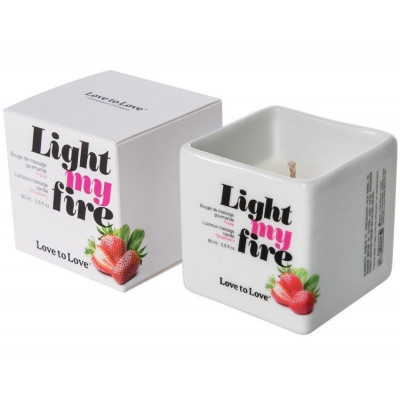 Масажна свічка Love To Love LIGHT MY FIRE Strawberry (80 мл) без парабенів і консервантів Масажна свічка Love To Love LIGHT MY FIRE Strawberry (80 мл) без парабенів і консервантів