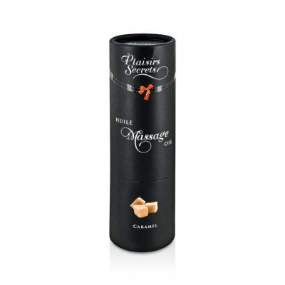 Масажна олія Plaisirs Secrets Caramel (59 мл) з афродизіаками, їстівна, подарункова упаковка