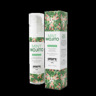 Масажна олія EXSENS Mojito 50мл розігріває, без цукру, без парабенів, їстівна