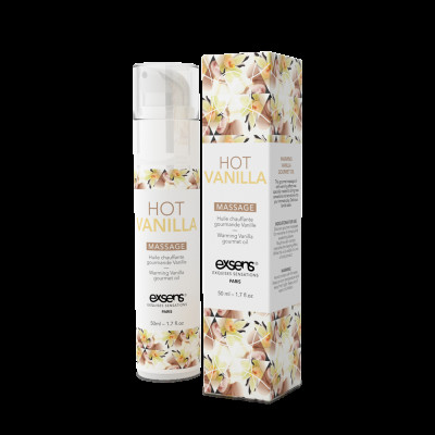 Масажна олія EXSENS Hot Vanilla 50мл розігріває, без цукру, без парабенів, їстівна