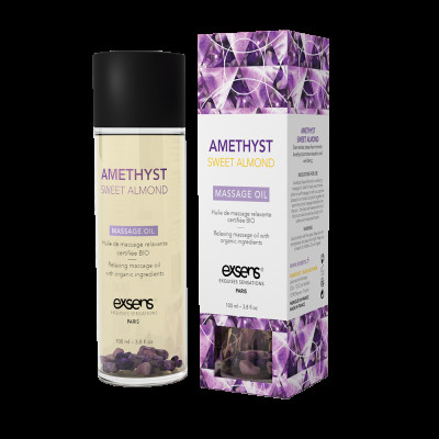Масажна олія EXSENS Amethyst Sweet Almond (розслаблююча, з аметистом) 100мл, натуральна