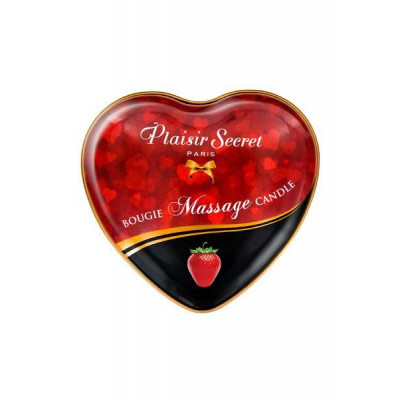 Масажна свічка серце Plaisirs Secrets Strawberry (35 мл)