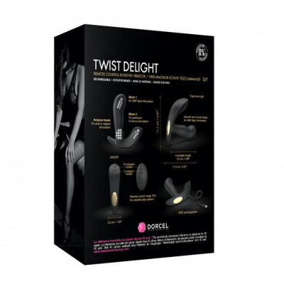 Універсальний вібратор з масажем перлами Dorcel TWIST DELIGHT Універсальний вібратор з масажем перлами Dorcel TWIST DELIGHT