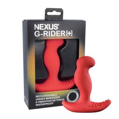 Масажер простати з вібрацією Nexus G-Rider Plus Red, макс діаметр 3,8 см, перезаряджається Масажер простати з вібрацією Nexus G-Rider Plus Red, макс діаметр 3,8 см, перезаряджається