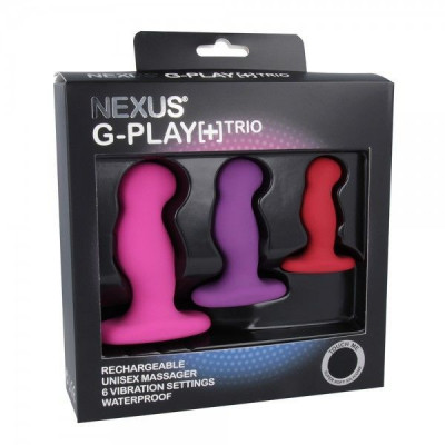 Набір вібромасажерів простати Nexus G-Play Trio Plus, макс діаметр 2,3-3,0-3,5 см, для новачків Набір вібромасажерів простати Nexus G-Play Trio Plus, макс діаметр 2,3-3,0-3,5 см, для новачків
