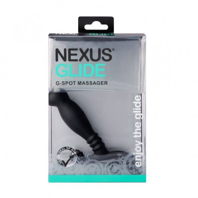 Масажер простати Nexus Glide Black для новачків, ультрастимулюючий, з масажером промежини Масажер простати Nexus Glide Black для новачків, ультрастимулюючий, з масажером промежини