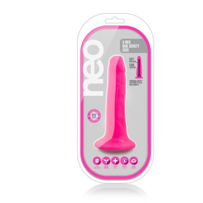 Фаллоимитатор NEO 6INCH DUAL DENSITY COCK NEON PINK Фаллоимитатор NEO 6INCH DUAL DENSITY COCK NEON PINK