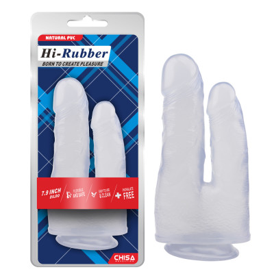 CH31250 Фаллоимитатор двойной на присоске Chisa Hi-Rubber 7.9