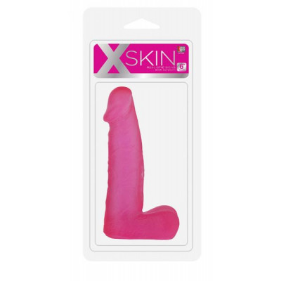 Фаллоимитатор XSkin 6 PVC dong - Transparent, PINK