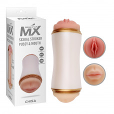 Мастурбатор киберкожа в колбе двустороняя Chisa Sexual Stroker Pussy & Mouth