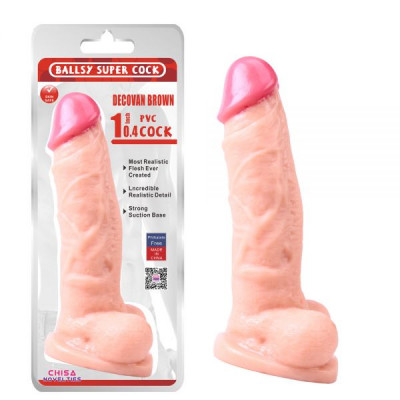 CH74458 Фаллоимитатор с яичками на присоске Ballsy super cock Chisa