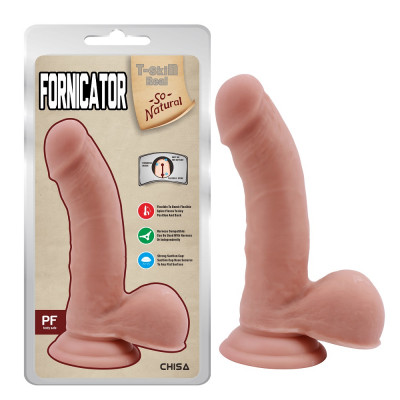 Фаллоимитатор на присоске с мошонкой Fornicator, телесный, Chisa