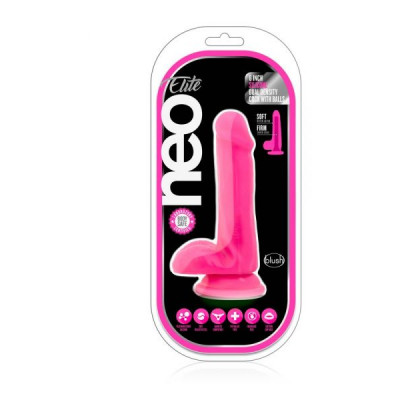 T331186 Фаллоимитатор с двойной плотностью NEO ELITE COCK W. BALLS NEON PINK T331186 Фаллоимитатор с двойной плотностью NEO ELITE COCK W. BALLS NEON PINK