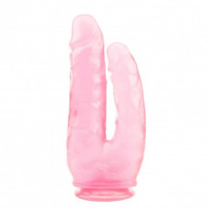 Фаллоимитатор двойной на присоске прозрачный Chisa Hi-Rubber 9.4 INCH Pink