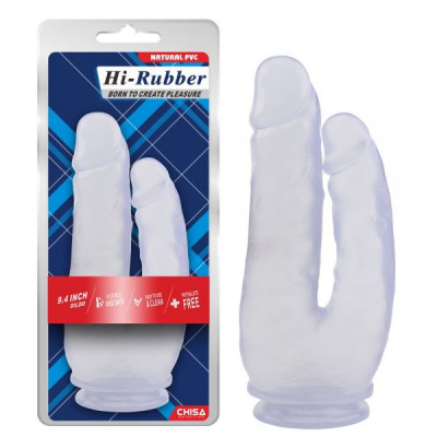 CH21800 Фаллоимитатор двойной на присоске прозрачный Hi-Rubber Chisa CH21800 Фаллоимитатор двойной на присоске прозрачный Hi-Rubber Chisa
