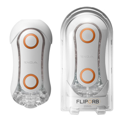 Мастурбатор Tenga FLIP ORB — Orange Crash, з можливістю зміни тиску та стимулювальними кульками всер Мастурбатор Tenga FLIP ORB — Orange Crash, з можливістю зміни тиску та стимулювальними кульками всер