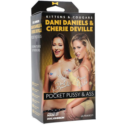 Мастурбатор двосторонній Doc Johnson Dani Daniels/Cherie Deville Ultraskyn, вагіна/попка Мастурбатор двосторонній Doc Johnson Dani Daniels/Cherie Deville Ultraskyn, вагіна/попка