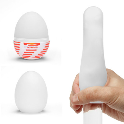 Мастурбатор-яйце Tenga Egg Tube, рельєф з поздовжніми лініями Мастурбатор-яйце Tenga Egg Tube, рельєф з поздовжніми лініями