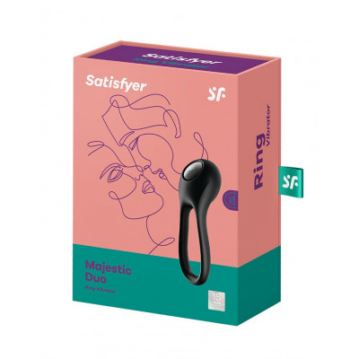 Эрекционное кольцо с вибрацией Satisfyer Majestic Duo для члена и мошонки Эрекционное кольцо с вибрацией Satisfyer Majestic Duo для члена и мошонки