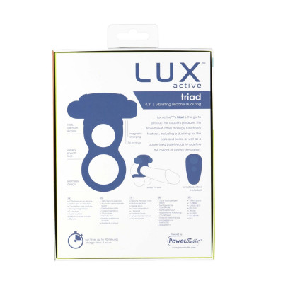 Двойное эрекционное кольцо с вибрацией Lux Active -Triad - Vibrating Dual Cock Ring, пульт ДУ Двойное эрекционное кольцо с вибрацией Lux Active -Triad - Vibrating Dual Cock Ring, пульт ДУ