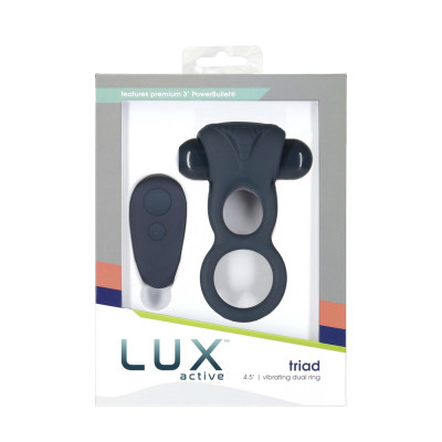 Двойное эрекционное кольцо с вибрацией Lux Active -Triad - Vibrating Dual Cock Ring, пульт ДУ Двойное эрекционное кольцо с вибрацией Lux Active -Triad - Vibrating Dual Cock Ring, пульт ДУ