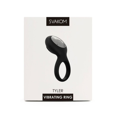 Эрекционное кольцо с вибрацией Svakom Tyler Black Эрекционное кольцо с вибрацией Svakom Tyler Black