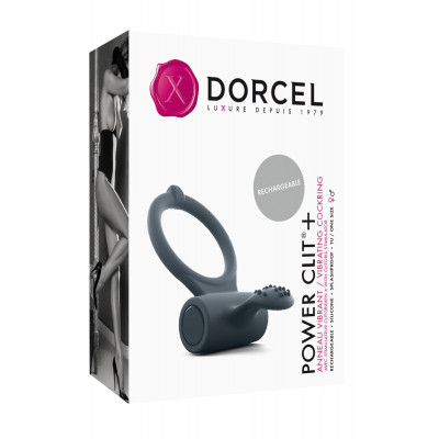 Ерекційне кільце Dorcel Power Clit Plus з вібрацією, перезаряджається, з язичком та щіточкою Ерекційне кільце Dorcel Power Clit Plus з вібрацією, перезаряджається, з язичком та щіточкою